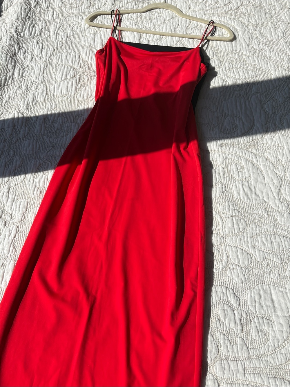 Zara Red Strapless Spandex Dress with Spaghetti Straps